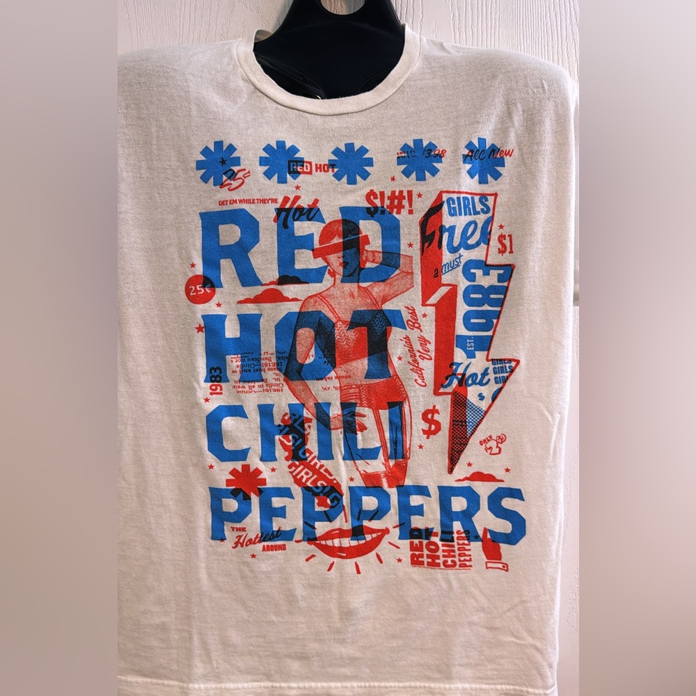 Red Hot Chili Peppers Multiply Official Band White Graphic Mens T-Shirt Size XL